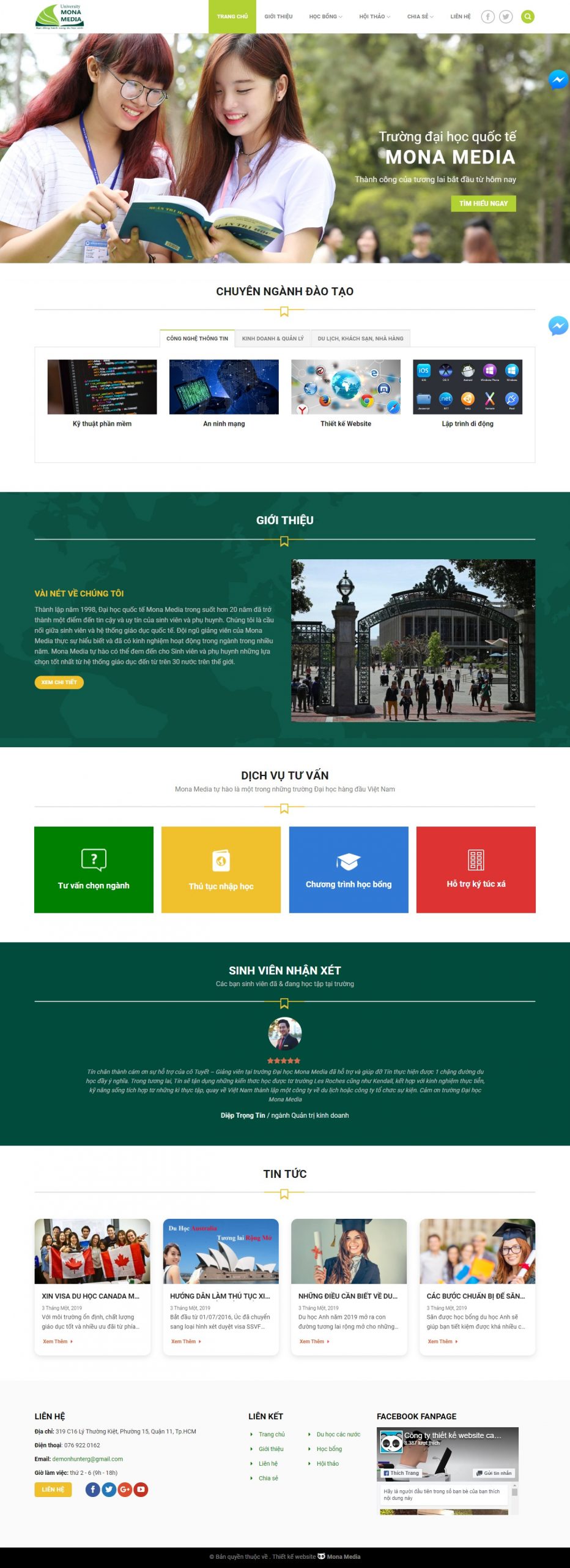 Mẫu Website Trường Học Giao Diện Đơn Giản