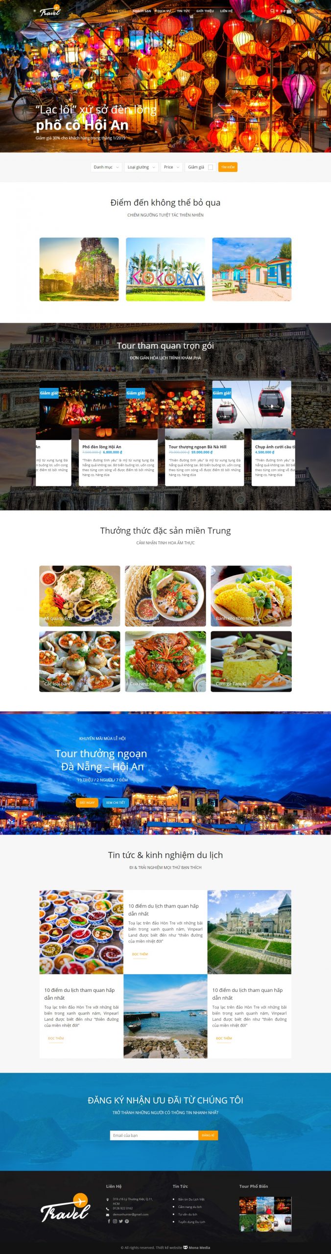 Mẫu Website Du Lịch Với Giao Diện Bắt Mắt