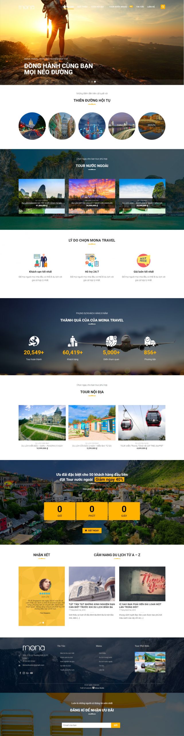 Mẫu Website Tour Du Lịch Nội Địa - Nước Ngoài