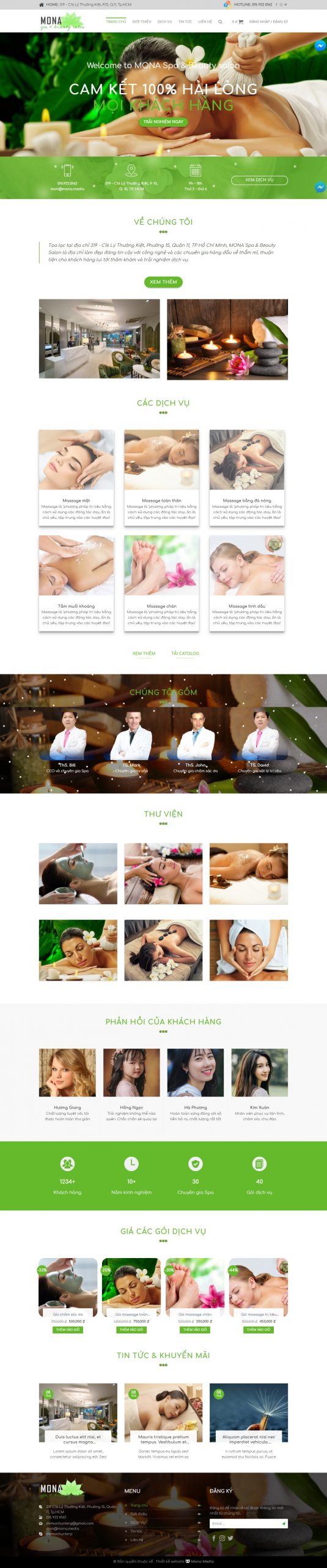 Mẫu Website Giới Thiệu Spa Giao Diện Cao Cấp