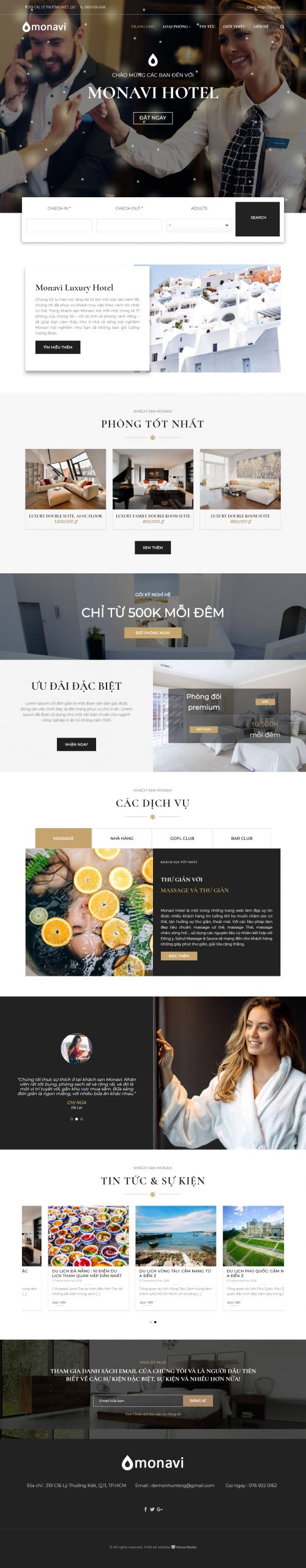 Mẫu Website Hotel - Khách Sạn Giao Diện Đẹp Mắt