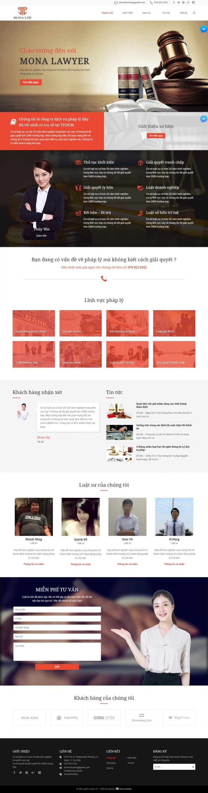 Mẫu Website Giới Thiệu Dịch Vụ Pháp Lý