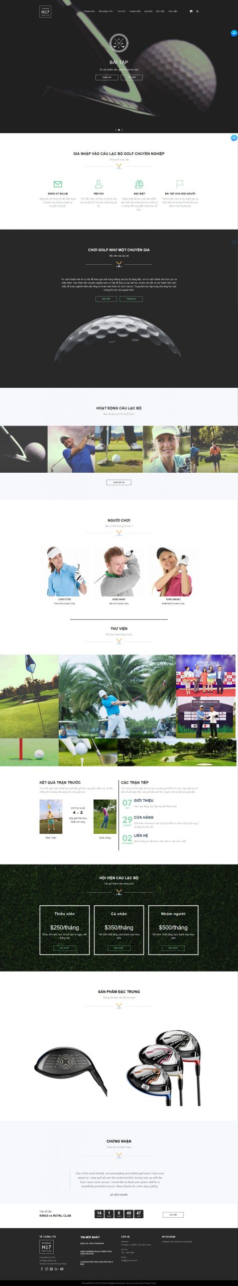 Mẫu Website Giới Thiệu Sân Golf Đơn Giản