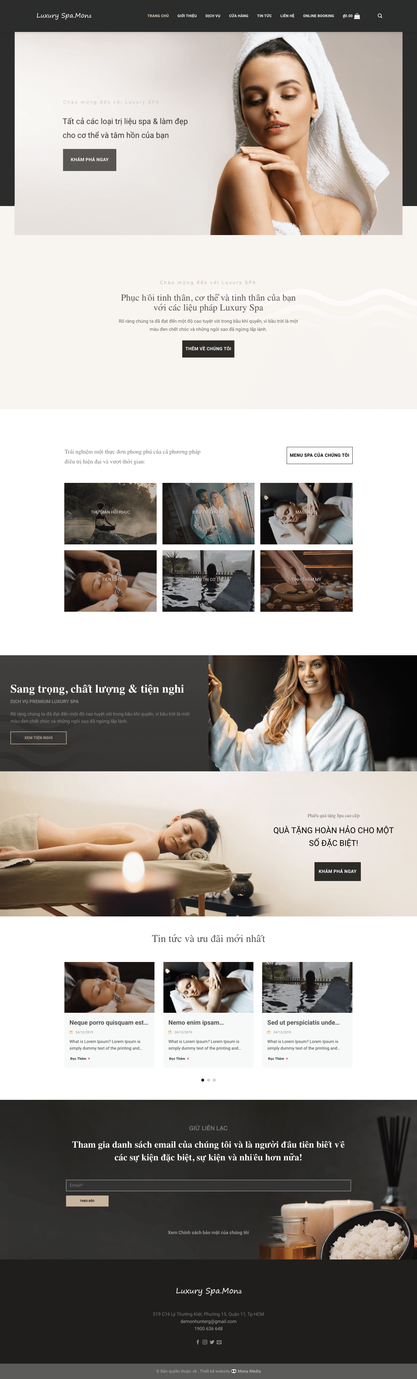 Mẫu Website Spa, Thẩm Mỹ Viện Giao Diện Cao Cấp