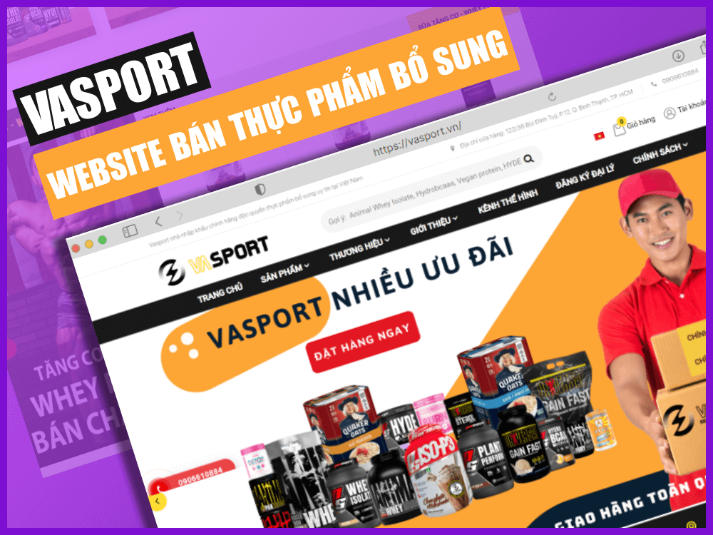 Vasport - Dự án website kinh doanh thực phẩm dinh dưỡng bổ sung